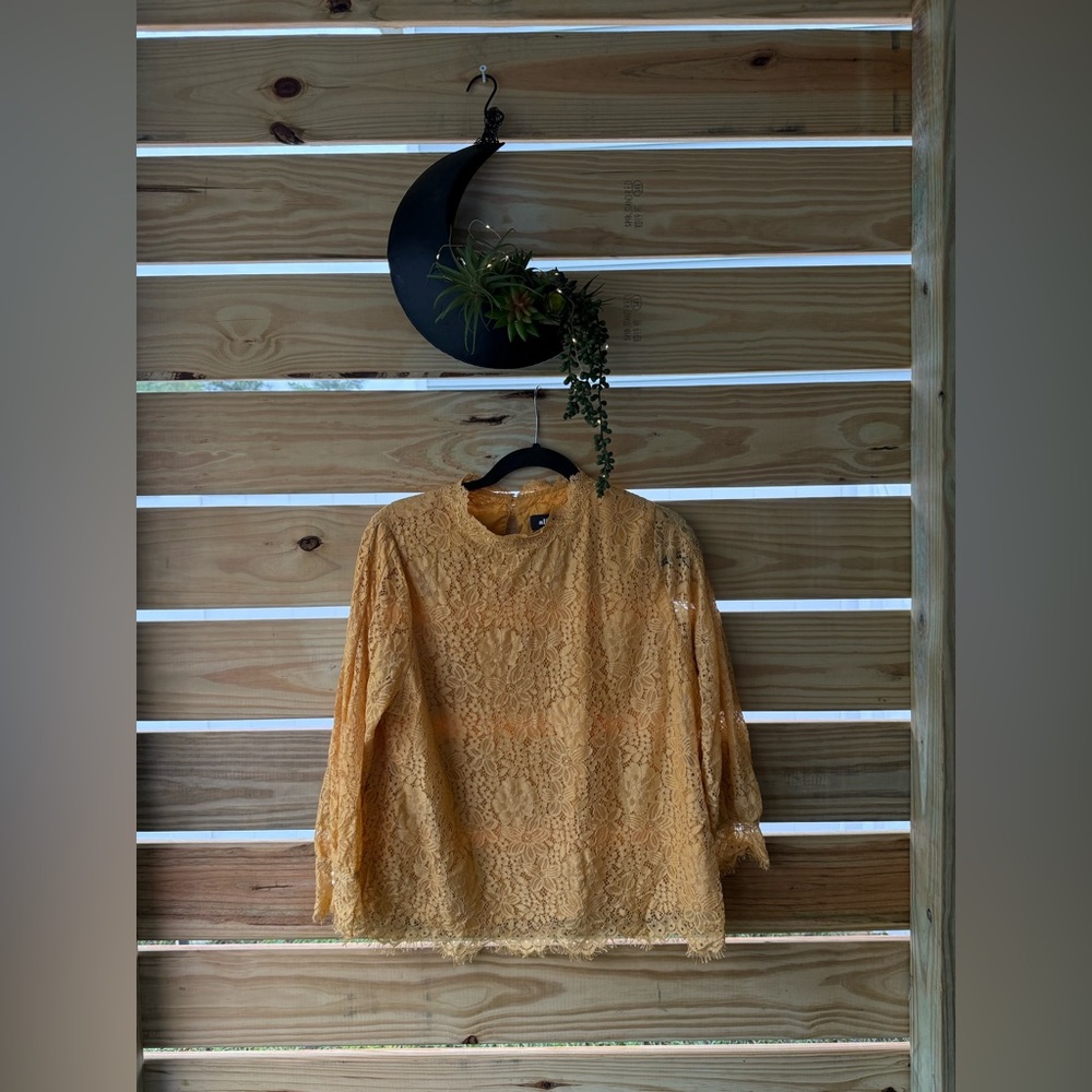 Alice Blue Mustard Lace Blouse